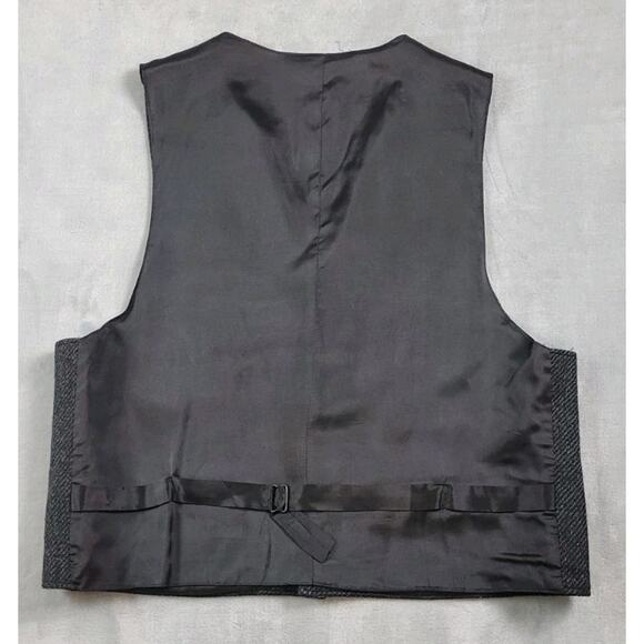 Vintage Wah Maker Wool Vest Mens Large Black Waistcoat western frontier clothing - Picture 4 of 10